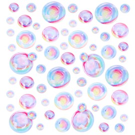 4 Sheets Bubble Wall Stickers, ValueBargain Colorful Bubble Wall Decals Die-Cut Underwater World Background Decoration for Sea Ocean Theme, Suitable for Kids Room & Mermaid Theme Party Birthday