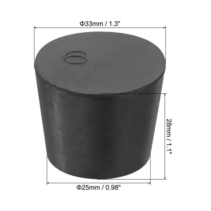 sourcing map Rubber Tapered Plug 25mm to 33mm Solid Test
