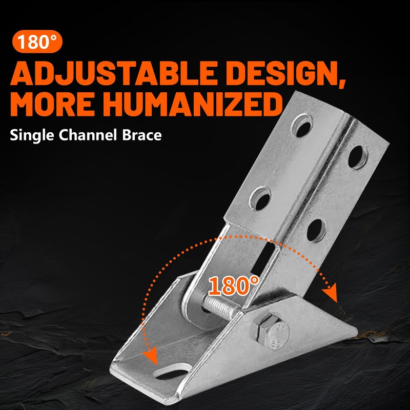 ITEVE.GD Adjustable Brace Fitting (Silver,2Pack),180 Degree Turn Joint Connector Bracket
