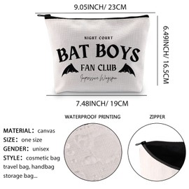 XYANFA Bat Boys Fan Club Makeup Bag The Night Court Book Lover Gift a Court Of Thorns Rose Zipper Pouch (BAT BOYS FAN CLUB)