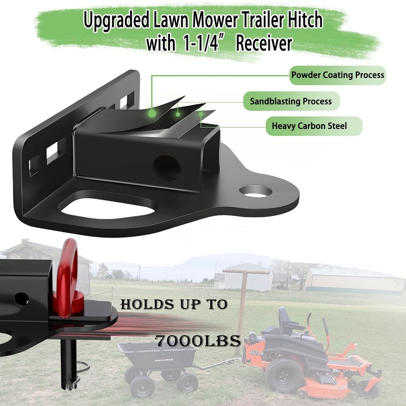 Zero Turn Lawn Mower Trailer Hitch, Universal Heavy Duty Steel