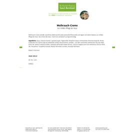 Sanct Bernhard Frankincense Cream with Frankincense Oil, Vegetable Oil - 100 ml