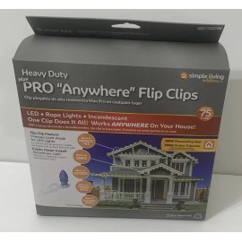 Siimple Living Solutions 75 Clear Max Pro Anywhere Christmas Light Flip Clips - Simple Living Solutions