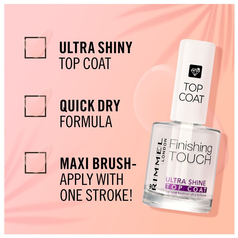 Rimmel Finishing Touch Ultra Shine Top Coat Polish, 12ml