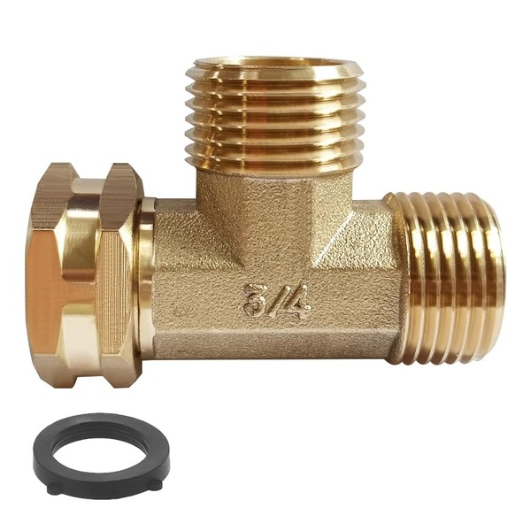 Joywayus Joywayus 3/4 GHT Threaded Brass Swivel Pipe Fitting Tee