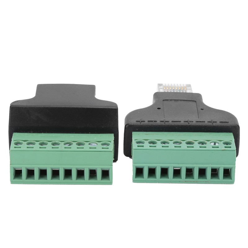 2pcs RJ45 Female Male to Screw Terminal 8 Pin CCTV