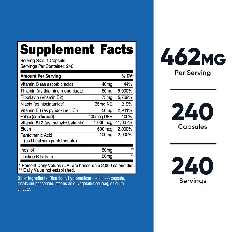 Nutricost Nutricost Vitamin B Complex 462mg, 240 Capsules - with