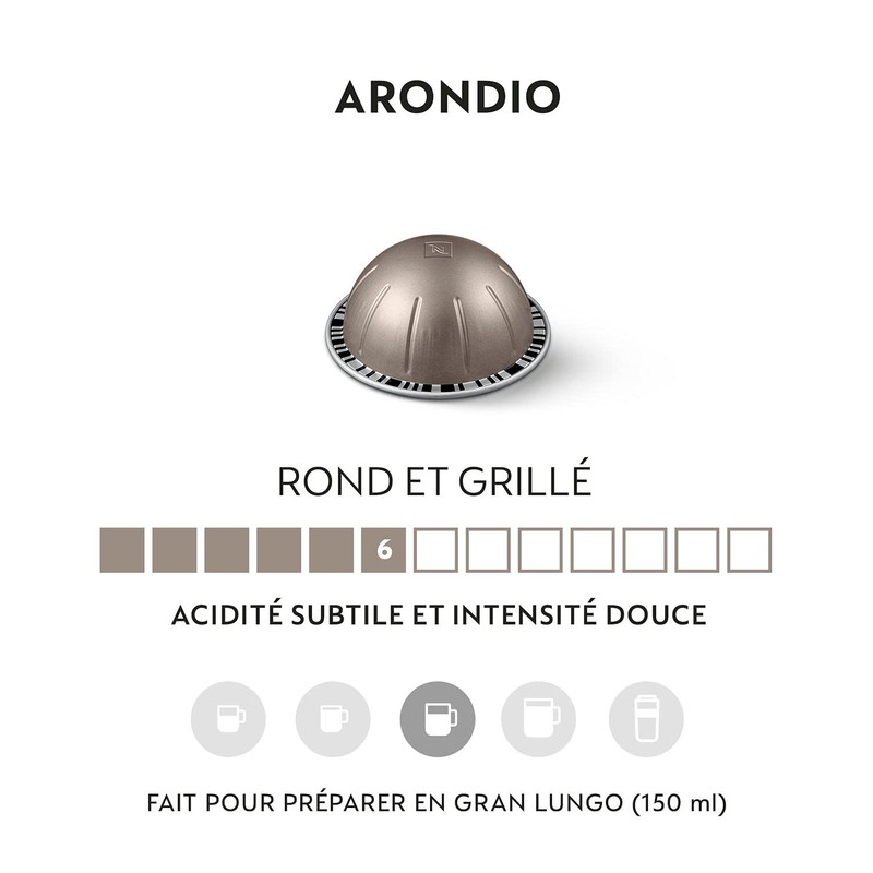 Nespresso Vertuo - 50 Arondio Capsules - Intensity 6 -