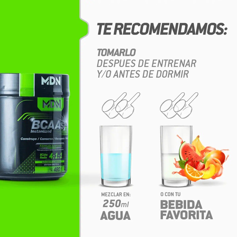 Suplemento Polvo Mdn Sports Aminoácidos Bcaas Instantized Sabor Maracuyá 480g