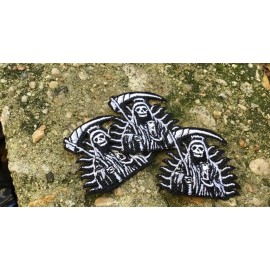 3 pack grim reaper santa muerte patches 1.5X 1.5 inch size ready to iron on