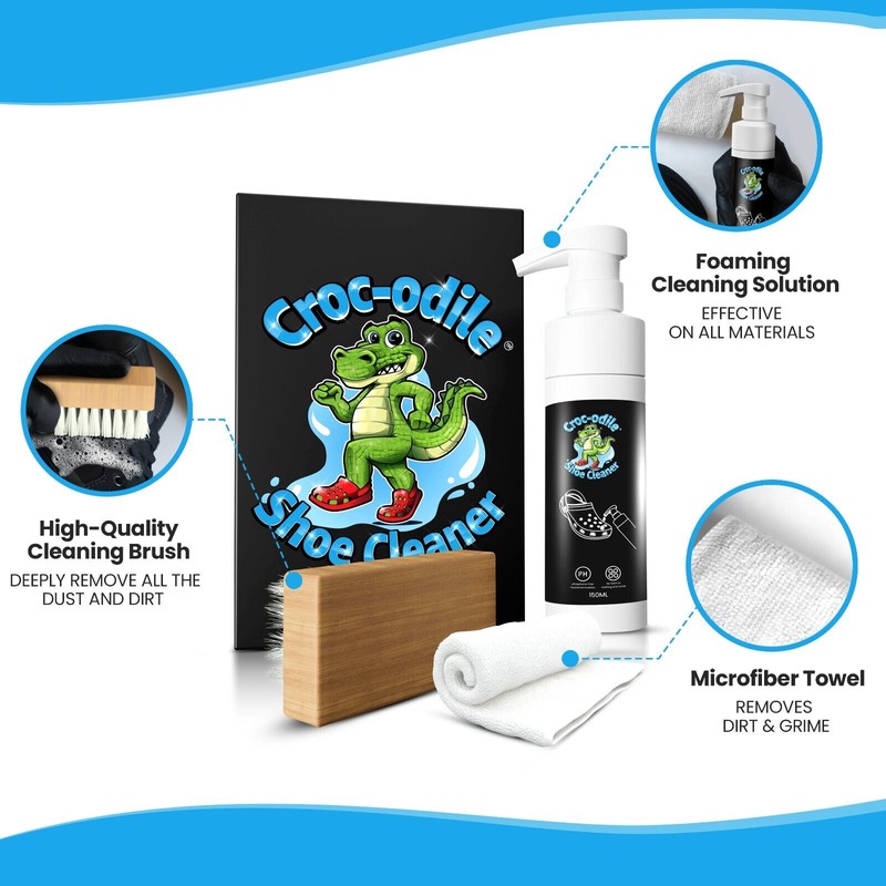 Crocodile Shoe Cleaner Shoe Cleaner Complete Kit Cleaner, Brush, Towel