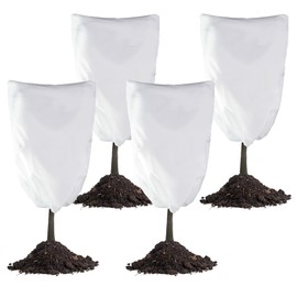 LOVYNO 4PCS Plant Covers Freeze Protection Winter Plant Covers for Outdoor Plants Plant Frost Protection Covers with Drawstring Frost Blankets for Plants 47.2 * 31.4 Inch