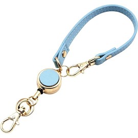 KAIYU Expandable Reel Style Strap, Women's, Men's, Key Reel, Pass Case, For Passing Passes, Cars, Home, Keys, Keys, Keys, Key Holder, blue (light)