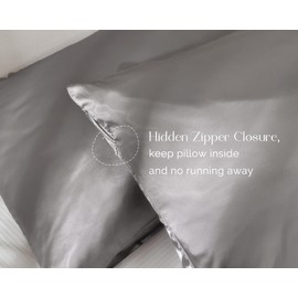 YANIBEST King Size Satin Pillowcase Set of 2 - Silky Pillow Cases for Hair and Skin 20x36 Inches, Silk Pillowcase for Hair & Skin with Zipper, Gifts for Women Men