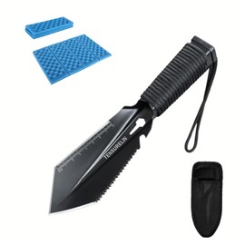 TENSURELIN Backpacking Camping Trowel, 30Cr13 Martensitic Stainless Steel Survival Shovel, Portable Tactical Hiking Tool for Gardening, Outdoor Survival, Gifts with Camping Sitting Pad