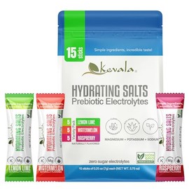Kevala Electrolitos sin Azcar - con Prebiticos - Electrolitos en Polvo - Sabores Variados - Frambuesa - Lima Limn - Sanda - con Inulina de Agave -... 