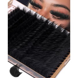 WTVANE 260D Lash Clusters Fluffy Eyelash Clusters 12-24mm Volume Lash Extensions D Curl Individual Lashes Thick Bold Eyelashes Clusters Faux Mink Lashes Mega Volume Eyelashe Extensions for Baddies