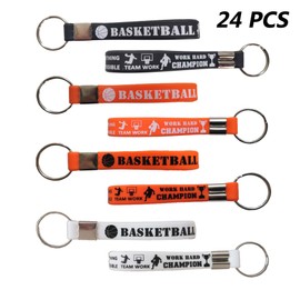 CupaPlay 24 PCS Basketball Keychains/Keyrings Motivational Bulk for Kids Teenagers - Inspirational Gifts - Basketball Party Favors and Supplies for Boys/Girls/Carnival/Events/Gifts/Prize