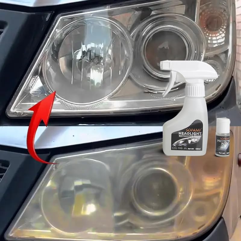 SOPAMI Automotive Headlight Restoration Kit Oxidized and Yellowed Automotive Headlamps