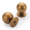 9BUILD 10 Pack Antique Brass Cabinet Knobs Single Hole Zinc