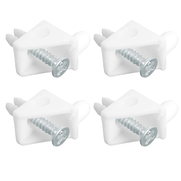 SuperDi White Shelf Support Pins Brackets with Self-Tapping Screws, 90°