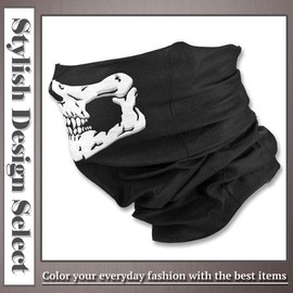 ONE LIMITATION FK003 Men's Face Guard, Skull Neck Warmer, Airsoft Skull, Cold Protection, Black