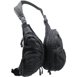 LA Police Gear Tactical Chest Pack Attachment, Vest Pocket Storage System, Backpack Chest Pockets - Black