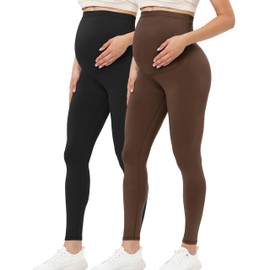 Buttergene Women's Maternity Leggings over the Belly Pregnancy Active Wear Workout Yoga Tights Pants