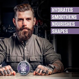 Viking Revolution - Bálsamo para barba con aroma a salvia y aceite de argán y jojoba, estilos, fortalece y suaviza barba y bigotes
