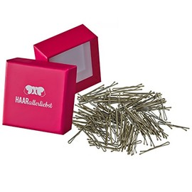 100 Mini Hair Grips Hair Bobby Pins for BLONDE Hair 3.4 cm in Pink Beige Box of Love