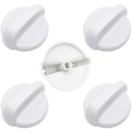WB03T10282 Gas Stove knob White for GE Surface Burner Control Assembly, Compatible Replaceable PS2321074,AP4345833,1461063（5 Pack）