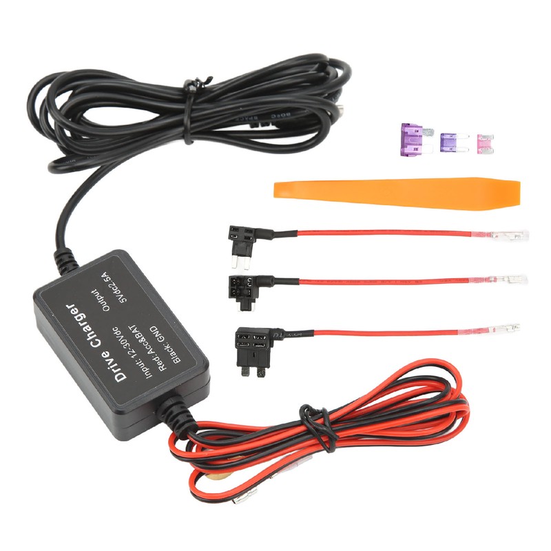 Dash Cam Hardwire Kit MINI USB Adapter High Security 12V‑30V
