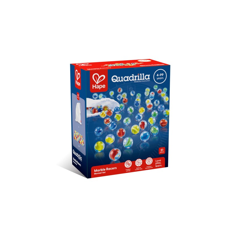 Hape Quadrilla Marble Expansion Set - 50 Pieces + Storage
