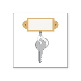 CafePress Hotel Room Key Ring Sticker Square Bumper Sticker Car Decal