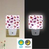 Retro Chic Pink Red Heart Night Light Set of 2