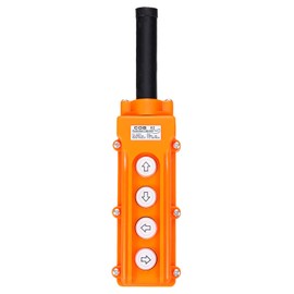 MECCANIXITY Rain Proof Hoist Crane Push Button Switch, Up Down Left Right Switch Pendant Control Station Momentary COB-62, 4 Way Orange