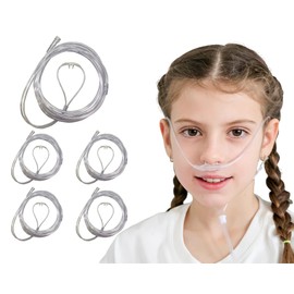 Endure Soft Nasal Oxygen Cannula with Oxygen Supply Tubing, Latex-Free, 7 Ft, Pack of 5 (Pediatric, Curved Prong)