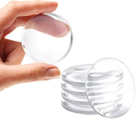 JZK Türstopper aus Silikon, transparent, rund, selbstklebend, Türstopper, Türgriff-Stoßdämpfer, Stoßdämpfer, Stoßdämpfer, 6 Stück