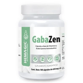GabaZen - Suplemento Alimenticio GABA, Glicina, Inositol, Vitaminas B1 Y B3-100 Cápsulas Vegetales 650 mg c/ - Kosher Halal Vegetariano Vegano