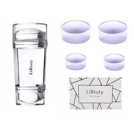 Libiuty Dual Head Clear Jelly Nail Art Stamper Extra 4pcs Si