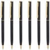 Unibene Slim Metallic Retractable Ballpoint Pens - Matte Black &