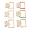 100pcs Wooden Cartoon Animal Photo Frame Decorative Hand Painting Photo