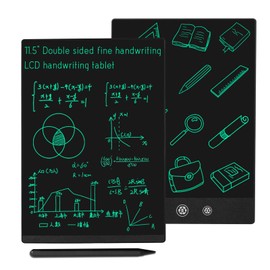 Amoretti Sonnet LCD Writing Tablet, 11.5in Double Display Erasable Reusable Electronic Drawing Pads, Electronic scratchpad for Kids and Adults Black