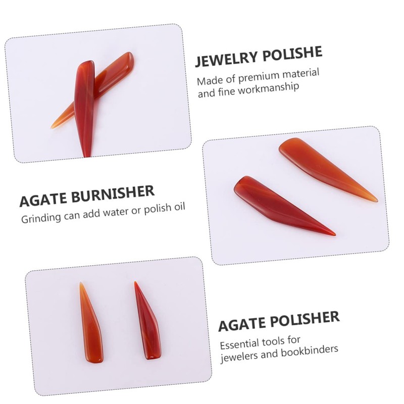 DOITOOL 3Pcs Agate Burnisher Professional Gold Silver Jewelry Polisher Essential