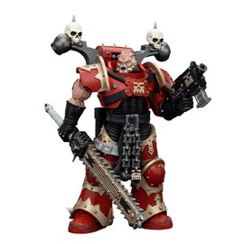 JOYTOY 1/18 Action Figure Warhammer40K World Eaters Khorne Berzerker with Eviscerator Chainsword Collection Model Birthday Gifts