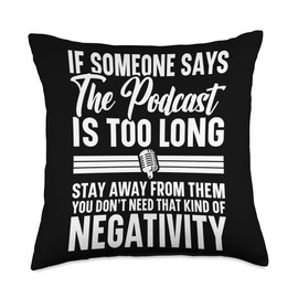 Podcast Microphone Podcasting True Crime Podcast Lover Throw Pillow