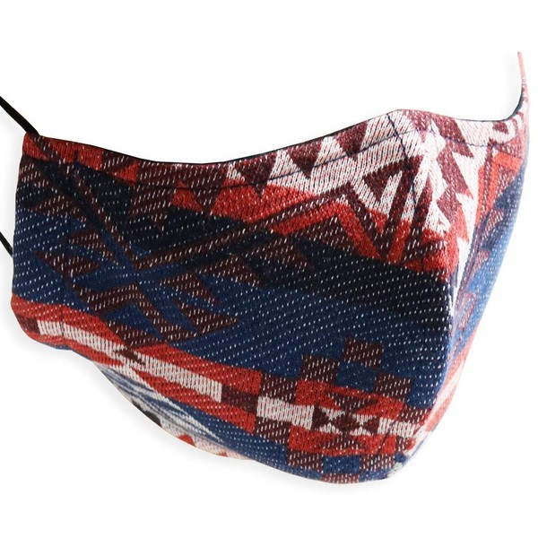 Quintet 11-msk-2701 Autumn/Winter Native Pattern Mask, Made in Japan, Camping Mask, Washable, Stylish, Outdoors (Navy, Small)