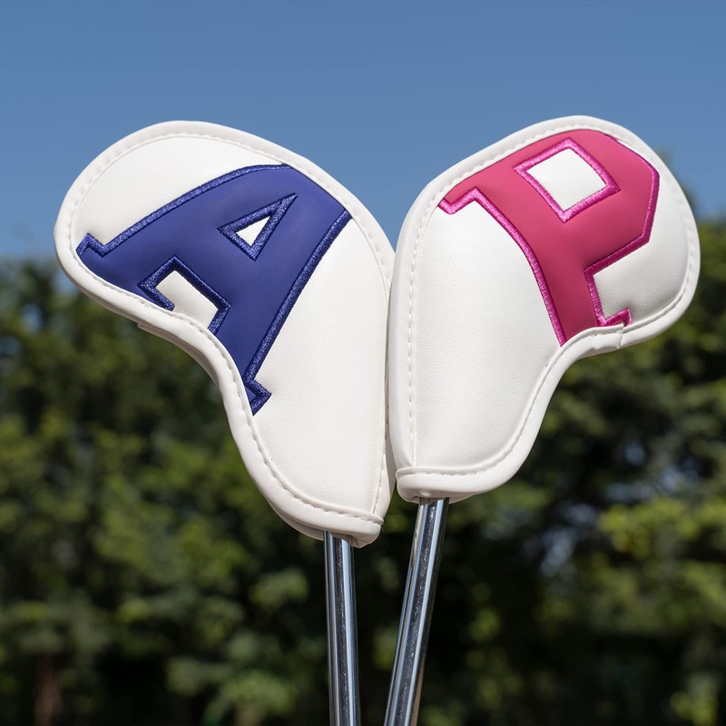 Craftsman Golf 10pcs/set White Magnetic Iron Headcover with Large Colorful