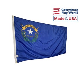 3x5' Nevada State Flag - All Weather Nylon & Reinforced Fly End Stitching - Made in USA (3x5')