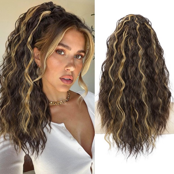 Lommel Ponytail Extension, Claw Clip Ponytail Extension for Women Long